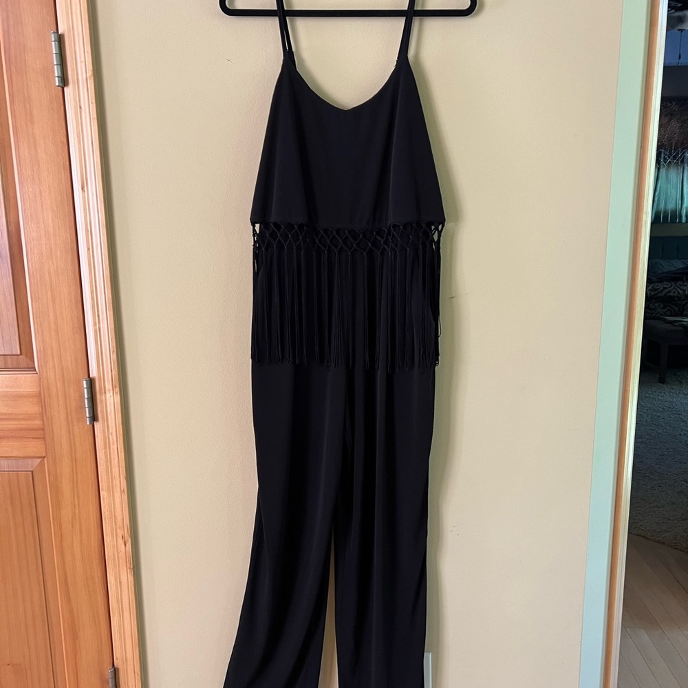 Boston Proper Black Jumpsuit w/ Tassels